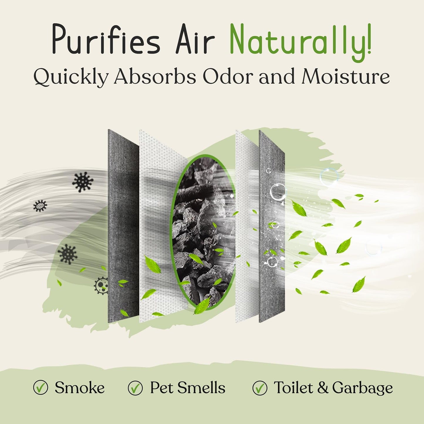 bmbu Charcoal Shoe Deodorizers - Activated Natural Bamboo Air Purifying Bag Insert for Sneakers Oder Eliminator Mini Bags -Absorber/Freshener for Gym