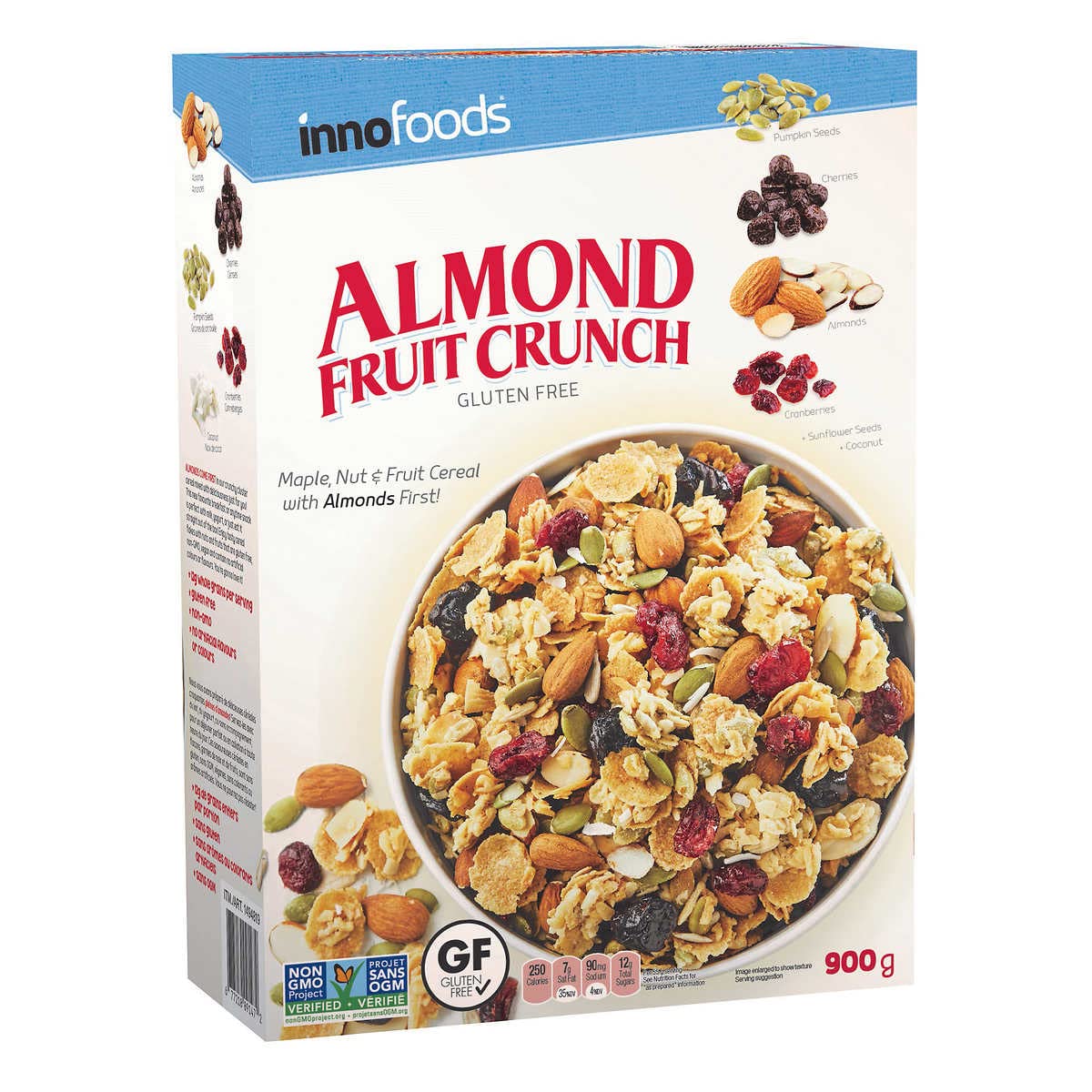 InnoFoods Almond Fruit Crunch Cereal, Gluten Free, Non-GMO, 35.3 oz