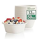 Homestockplus Disposable Soup Bowls 32 Oz [50 Pack] - Heavy Duty Deep Paper Bowls, Leakproof Compostable Containers for Ramen, Chili & Catering