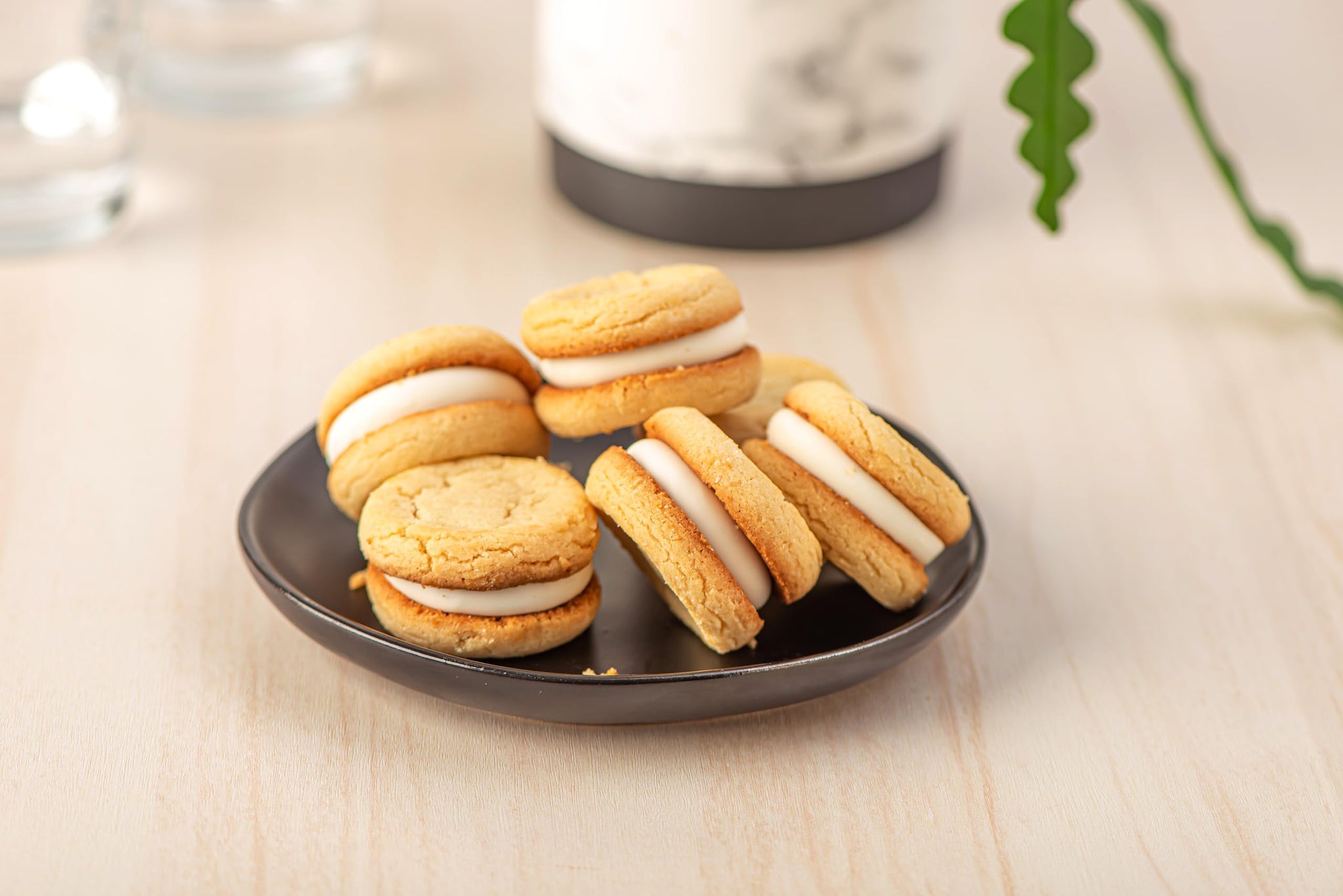 Our Specialty Crème Brulee Sweet Middle Sandwich Cookies, Nut Free Dessert, 6 Cookies, 7.75 Ounces