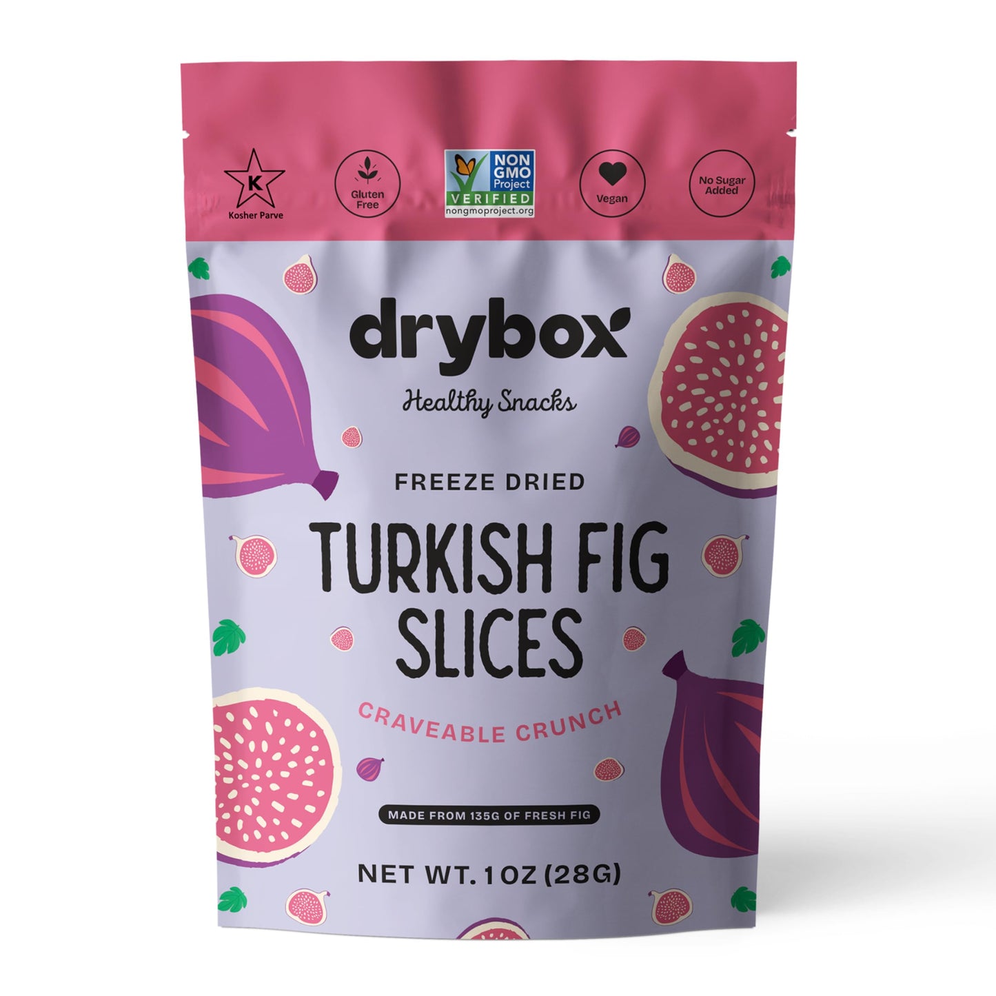 Drybox Freeze Dried Fig Slices | 100% Natural Fruit | Freeze Dried Fig Source | No Sugar & Additives | Healthy Snack & Topping for Beverages or