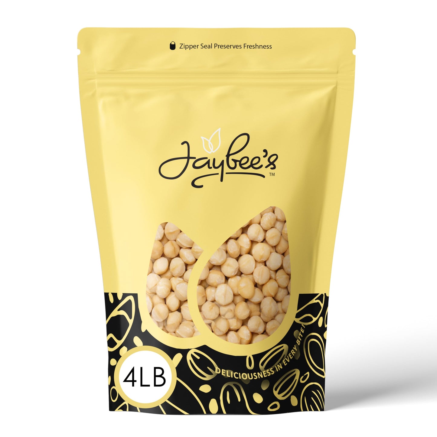 Raw Macadamia Nuts 4 Pounds - Unsalted, Whole Jumbo Size | Healthy Keto & Vegan Snack, High Protein | Resealable Bulk Bag for Baking, Cooking