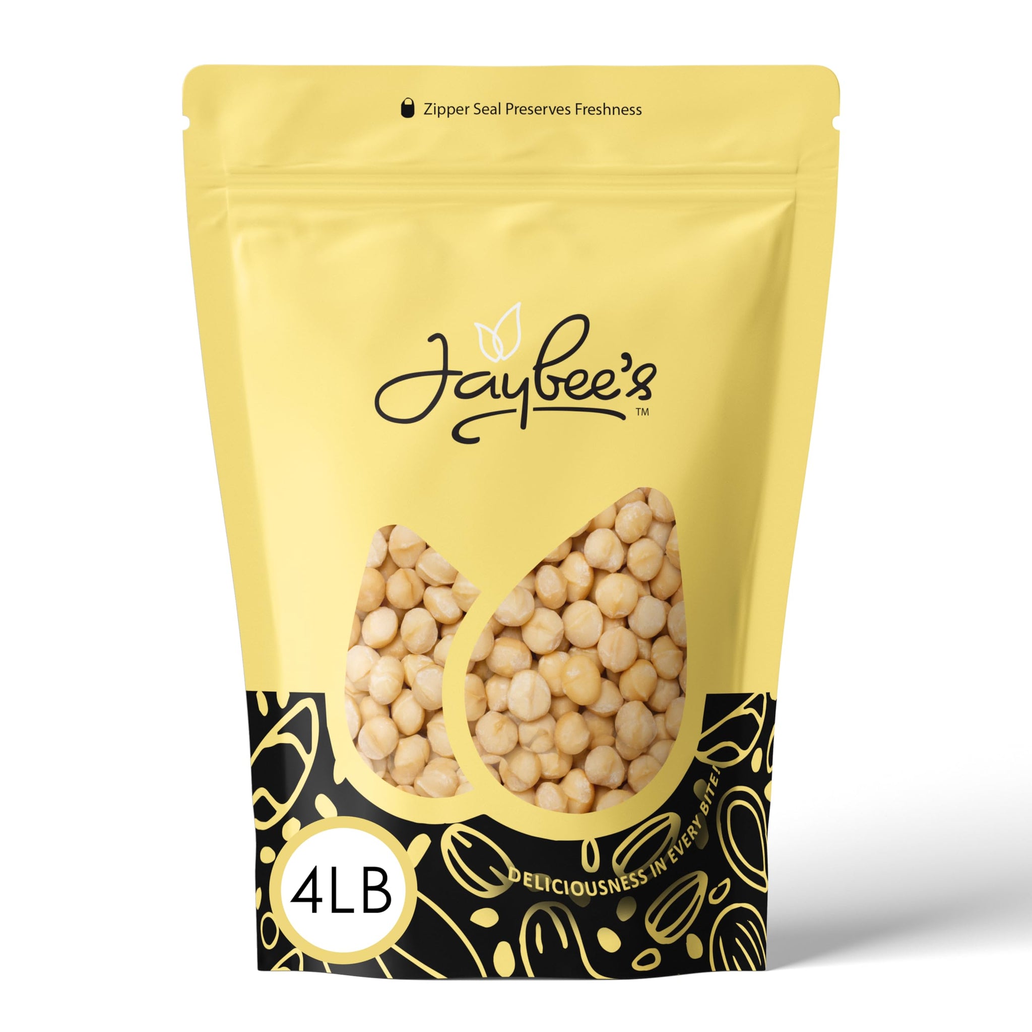 Raw Macadamia Nuts 4 Pounds - Unsalted, Whole Jumbo Size | Healthy Keto & Vegan Snack, High Protein | Resealable Bulk Bag for Baking, Cooking