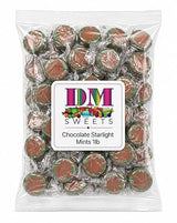 Chocolate Starlight Mints - Individually Wrapped Hard Candy, 1 lb Bulk Bag - Rich Flavor - Perfect for Offices, Parties, Candy Bowls & Events