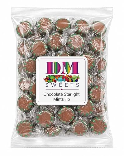 Chocolate Starlight Mints - Individually Wrapped Hard Candy, 1 lb Bulk Bag - Rich Flavor - Perfect for Offices, Parties, Candy Bowls & Events