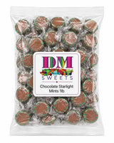Chocolate Starlight Mints - Individually Wrapped Hard Candy, 1 lb Bulk Bag - Rich Flavor - Perfect for Offices, Parties, Candy Bowls & Events