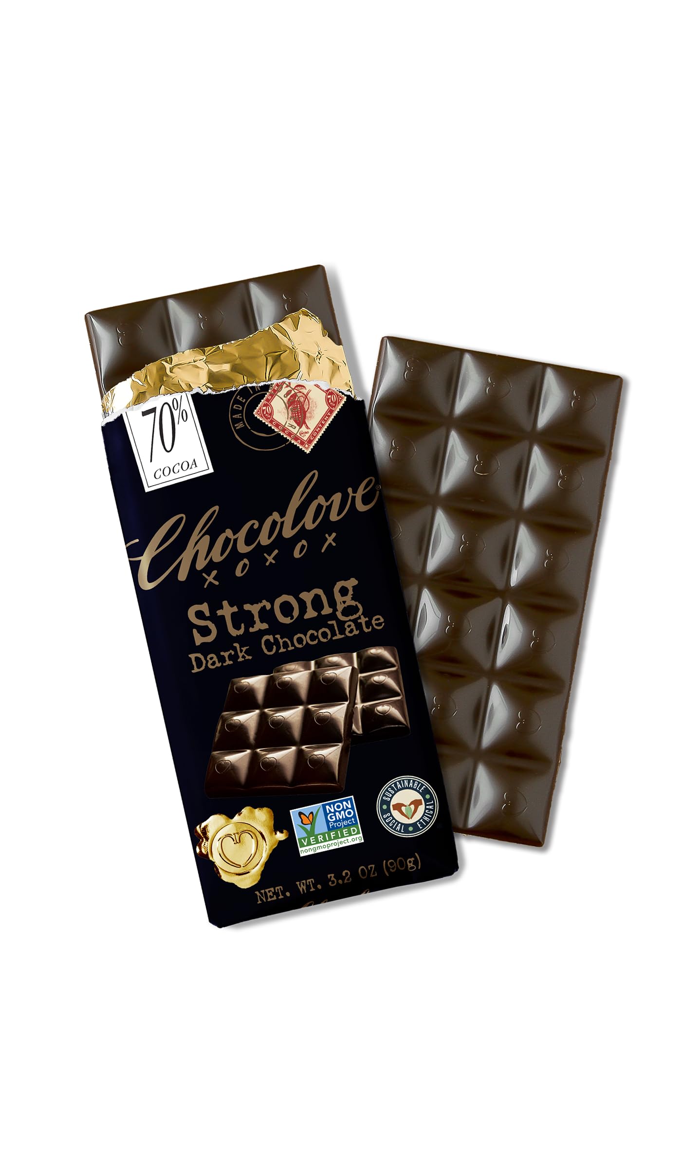 Chocolove, Bar Chocolate Dark Strong 70%, 3.2 Ounce