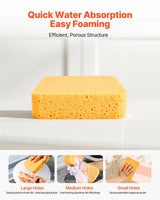 VEVOR 6-Pack Non-Scratch Cleaning Sponges, Dish Scrubber Sponges for Kitchen, Bathroom, Tiles, Marble and Glass Surfaces, Large Household Scrubbing