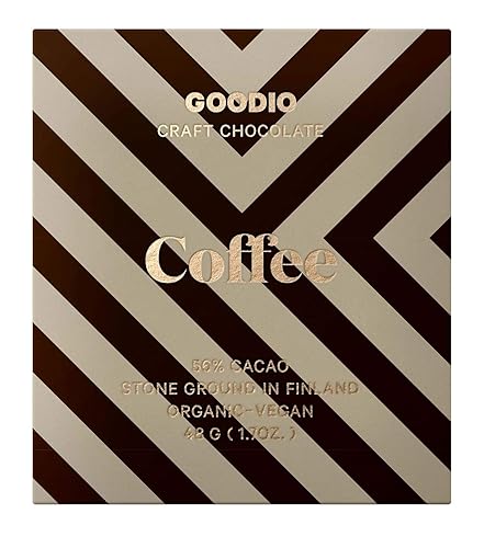 Goodio Organic Chocolate Bar, Coffee 56%, 1.7 Ounce, Vegan, Gluten-free, Soy-Free, non-GMO