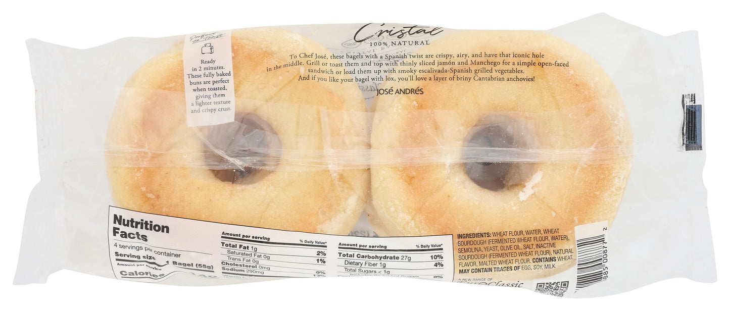 Euro Classic Imports Cristal Bagel Bun 4 Count, 7.76 OZ