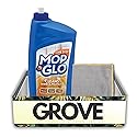 Mop & Glo Citrus Scent Floor Cleaner Liquid 32 oz Bundle with Microfiber Cloth - Citrus Scented Floor Cleaner for Wood and Hard Floors - Gift Set (2