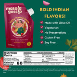 Masala Gossip Tikka Masala Simmer Sauce 10 oz - Authentic Curry Sauce - Plant-Based, Gluten-Free, Seed Oil Free, No Artificial Preservatives - 10 oz