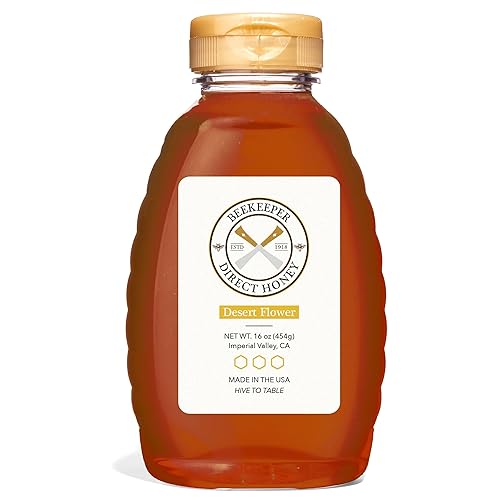 Beekeeper Direct Raw Unfiltered Honey - Real Raw Desert Flower Honey - All Natural Non-GMO Pure Gourmet Honey - Local California Sonora Desert Blossom