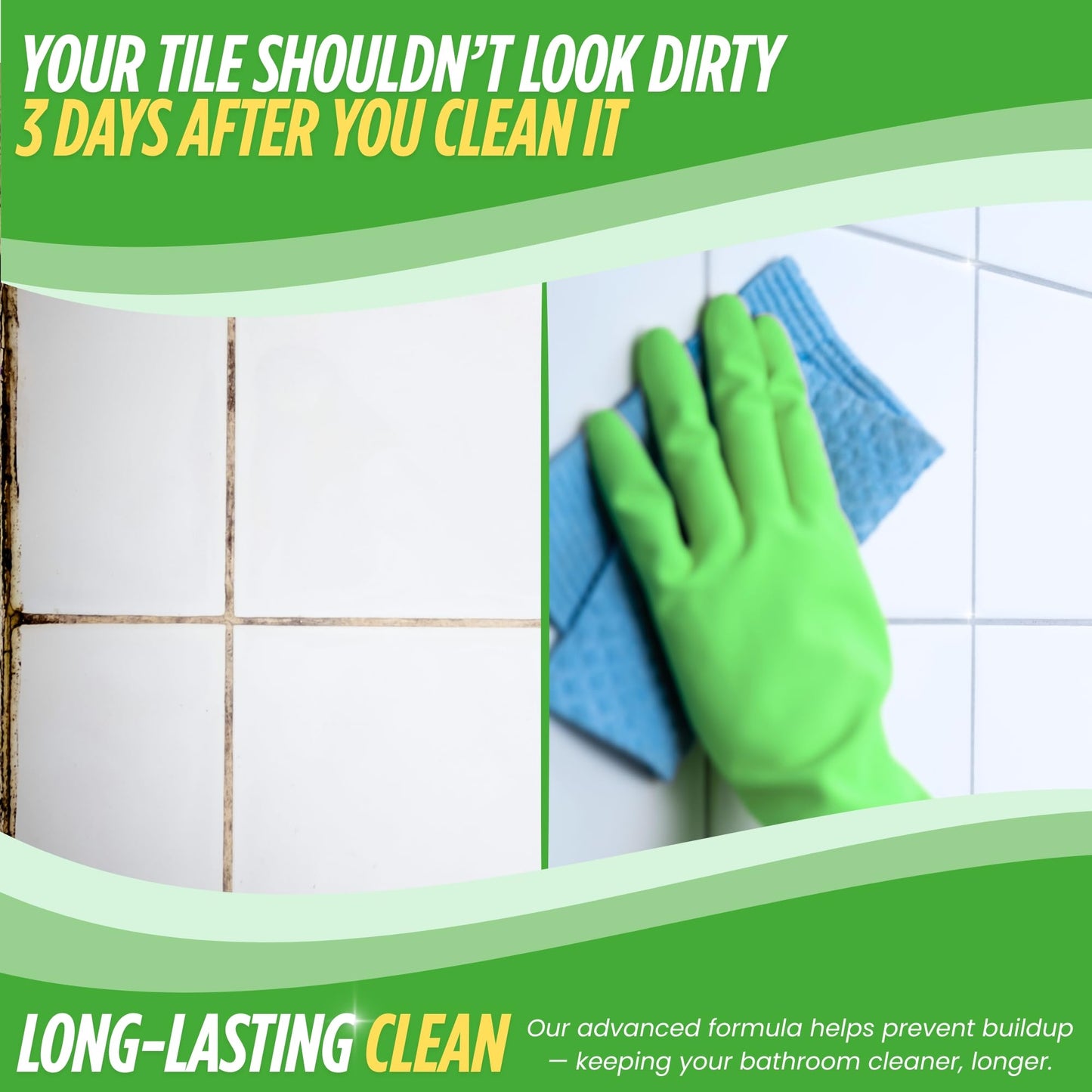Oh Yuk Tub and Tile Cleaner - All-in-One Spray for Tubs, Tile, Shower Walls, and More | Removes Soap Scum and Residue | Biodegradable, Vegan