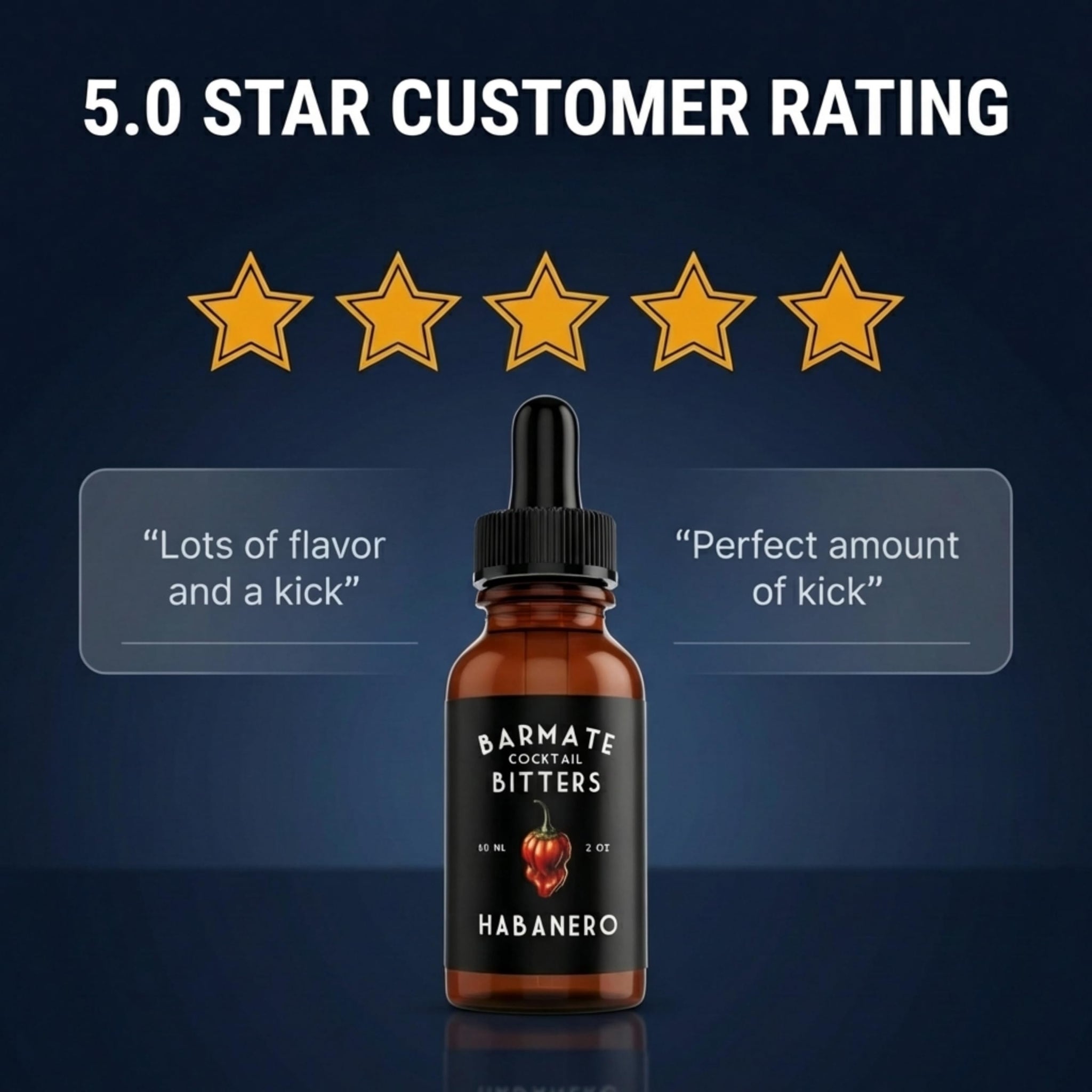 Spicy Habanero Cocktail Bitters - Drink Flavor Enhancer, Handcrafted Small Batch Bitters for Premium Cocktails, 2 oz