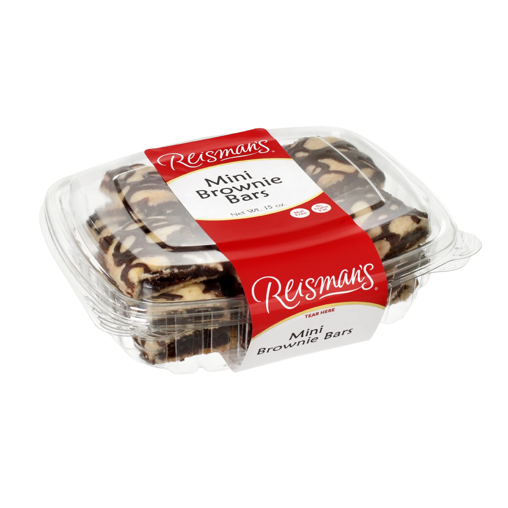 Reisman’s Bakery Mini Brownie Bars, Dairy-Free, Nut-Free Fresh Bakery Food, Chocolate Filling, OU Kosher-Certified Cookies, 15 Oz.