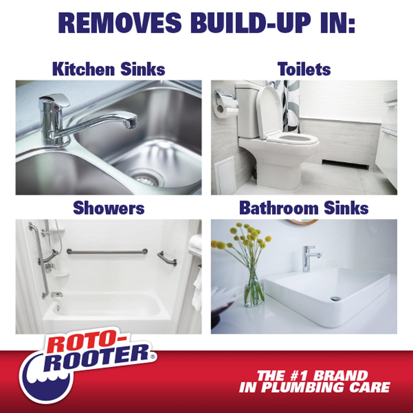 Roto-Rooter Build-Up Remover Drain Cleaner, Enzyme-Based Formula Helps Prevent Clogs and Grease Buildup, Removes Odor, Safe for Septic Systems, Pipes