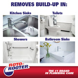 Roto-Rooter Build-Up Remover Drain Cleaner, Enzyme-Based Formula Helps Prevent Clogs and Grease Buildup, Removes Odor, Safe for Septic Systems, Pipes