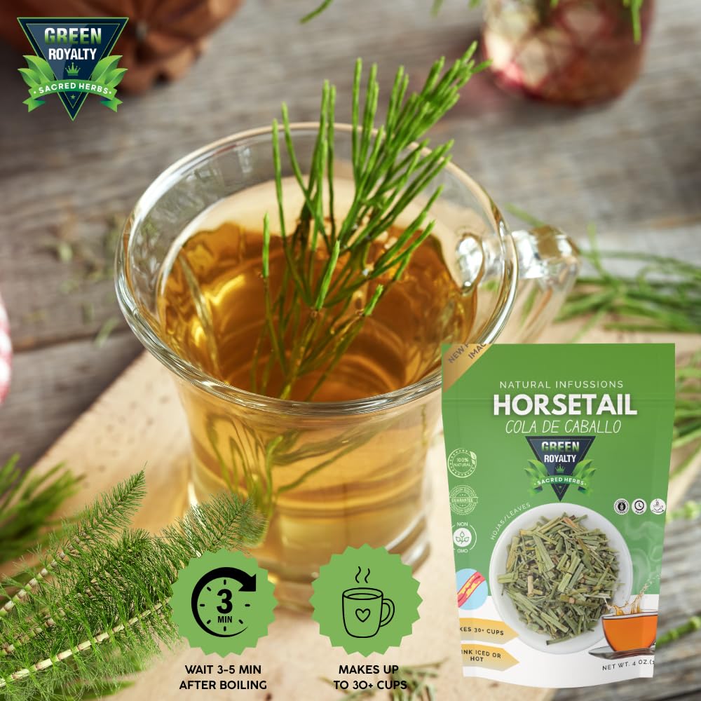 Premium Loose Horsetail Tea 4oz (TE COLA DE CABALLO) | Makes 30+ tea cups | Shave Grass Resealable Bag | Crafted By Nature 100% All Natural.