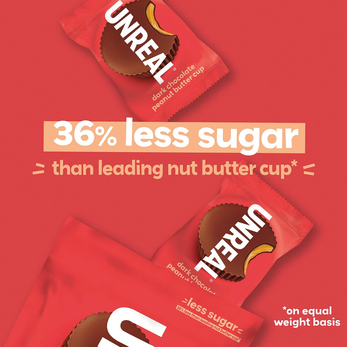 UNREAL Dark Chocolate Peanut Butter Cups| 5g Sugar | Certified Vegan, Gluten Free, Fair Trade, Non-GMO | No Sugar Alcohols or Soy | 13.75 oz Bag