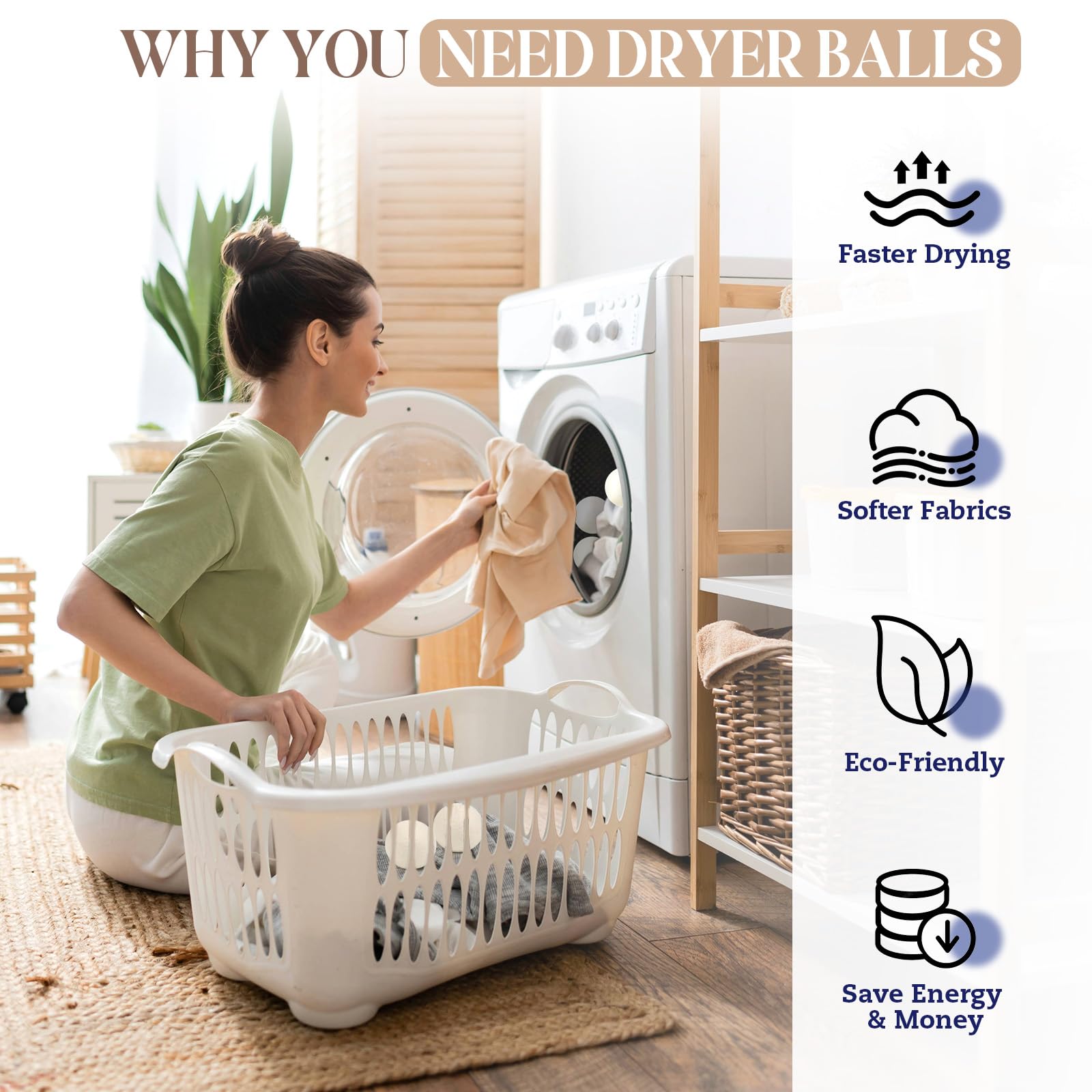 Wool Dryer Balls, New Zealand Dryer Balls Laundry Reusable Reduce Static Cling, Dryer Ball to Reduce Wrinkles & Shorten Drying Time, Drying Balls
