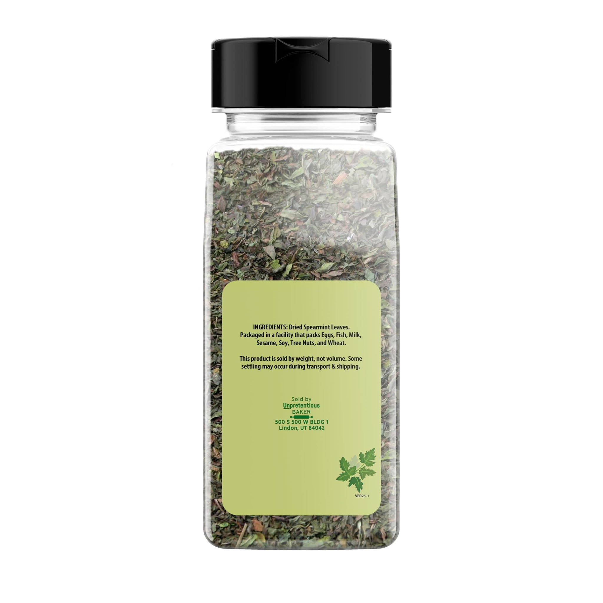 Unpretentious Dried Spearmint Leaves, Fresh Taste, Crisp Loose Leaf Herb, Pesto, Lemonade, Desserts (2.88 Ounce)