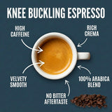Stone Street Knee Buckling Espresso Beans, High Caffeine Coffee Blend, Dark Roast, Whole Bean, 2 LB