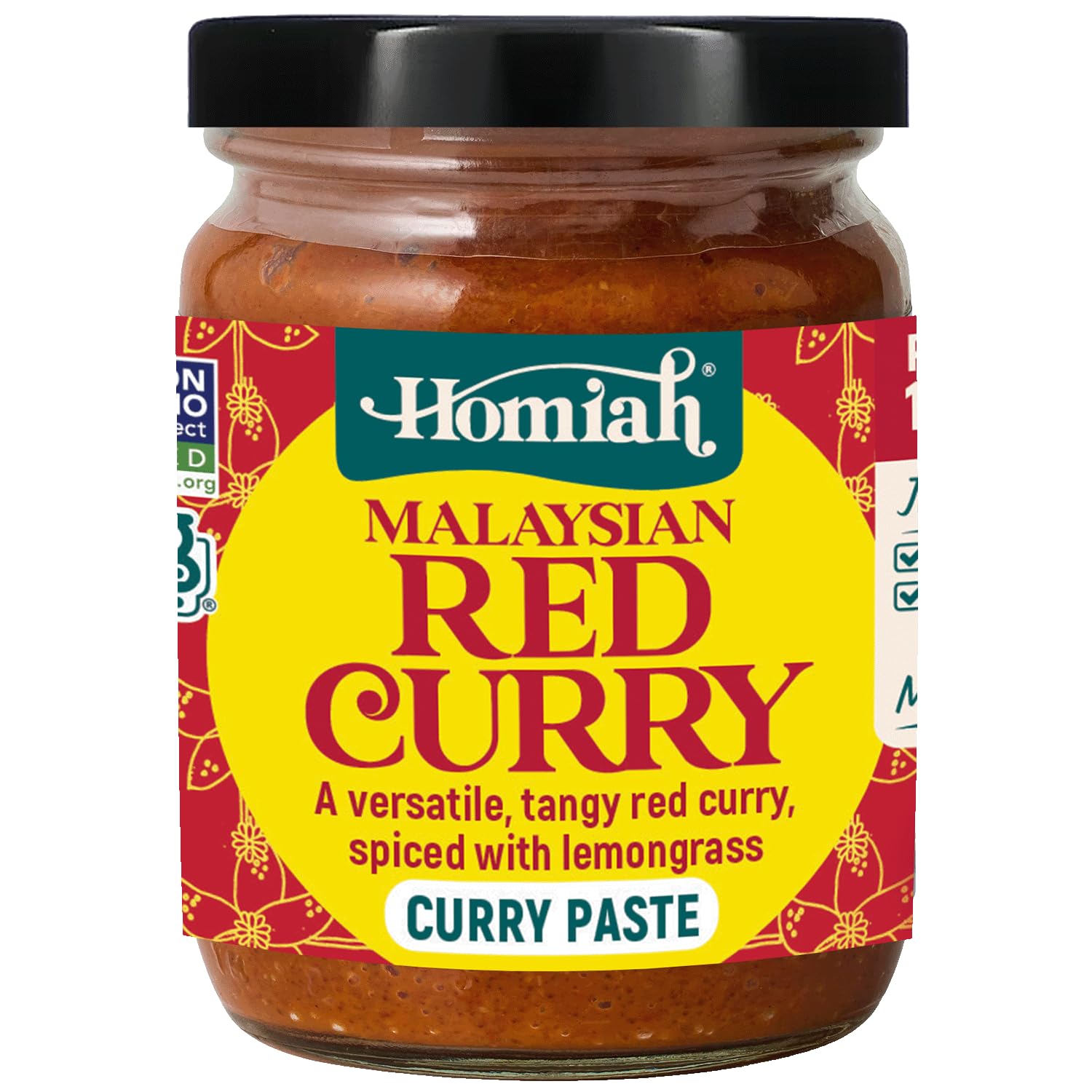 Homiah Red Curry Paste, 4 Oz - Vegan, Gluten-Free, Non-GMO Malaysian Curry Paste, Thai Essentials for Kitchen - Premium Red Thai Paste for Authentic
