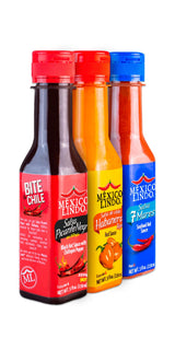 Mexico Lindo Tripack Best Flavors, Habanero Red, 7 Mares, & Picante Negra Xxxtra Hot Sauces, 5 Fl Oz Bottles (Pack of 3)