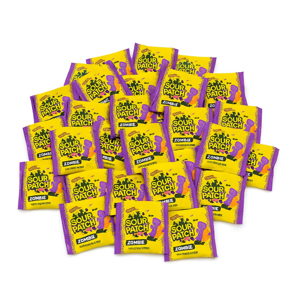 SourPatch Kids Soft & Chewy Candy - Zombies - Individually Wrapped Sweet & Sour Candy Pack - Delicious Gummy Treats for Halloween, Pinata Stuffers