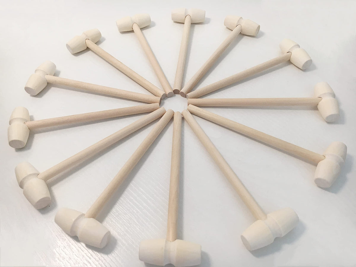 Daihellenstone 20 Pieces Wooden Hammers for breaking chocolate hearts,Easter Eggs,chocolate bombs