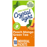 Crystal Light Drink Mix, 10 Packets, for Convenient On-the-Go Flavorful Hydration, Naturally flavored with other natural flavor Peach Mango Green Tea