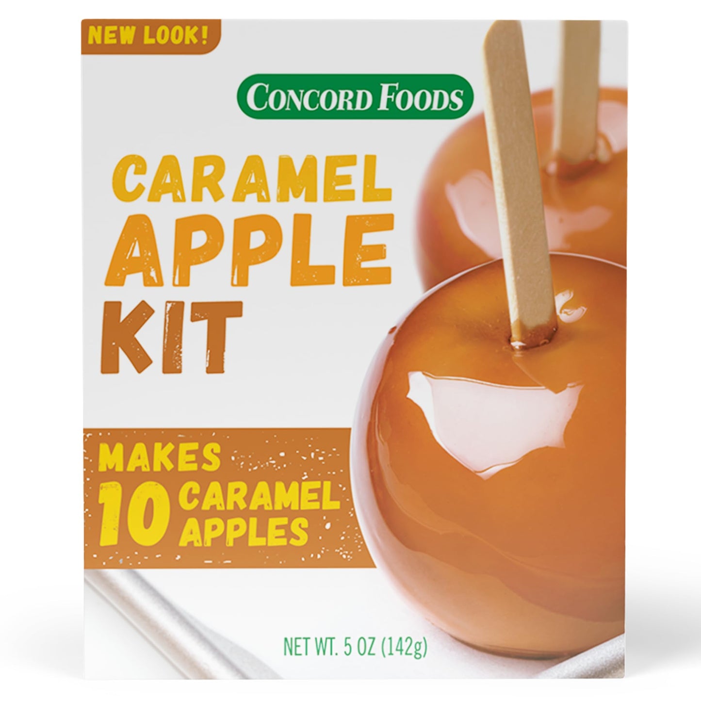 Concord Foods Caramel Apple Kit: Fall Favorite Treat - Indulge in Chewy Apples! Makes 10 Caramel Apples per Box, 5 oz