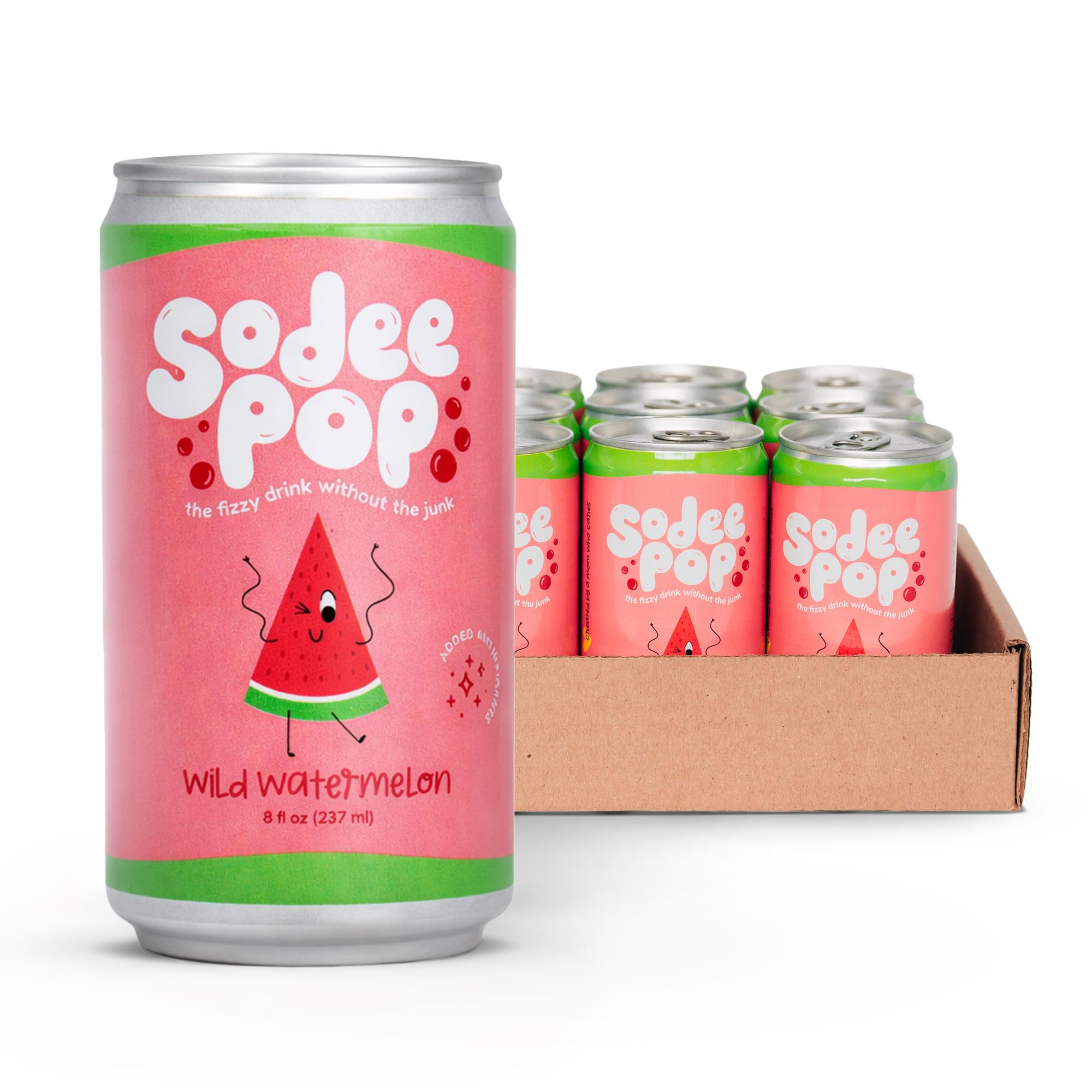 Clean Kids Soda - Wild Watermelon | Healthy Soda Drink | Caffeine-Free, No Artificial Dyes or Preservatives, No High-Fructose Corn Syrup, Non-GMO
