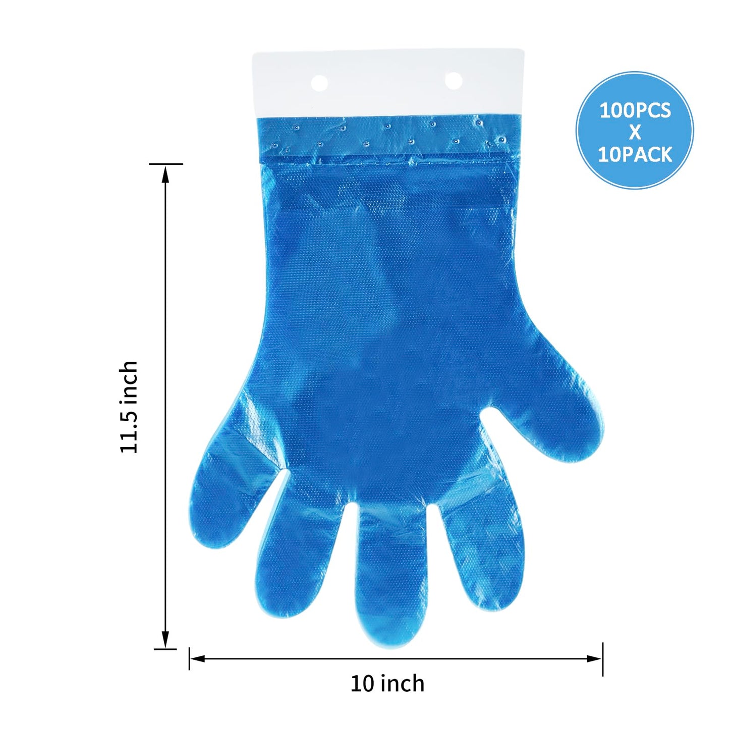 DealbyBox 1000pack Blue Disposable Poly Gloves for Restaurants, Pastry Shops,Deli Shops and Grocery Strores