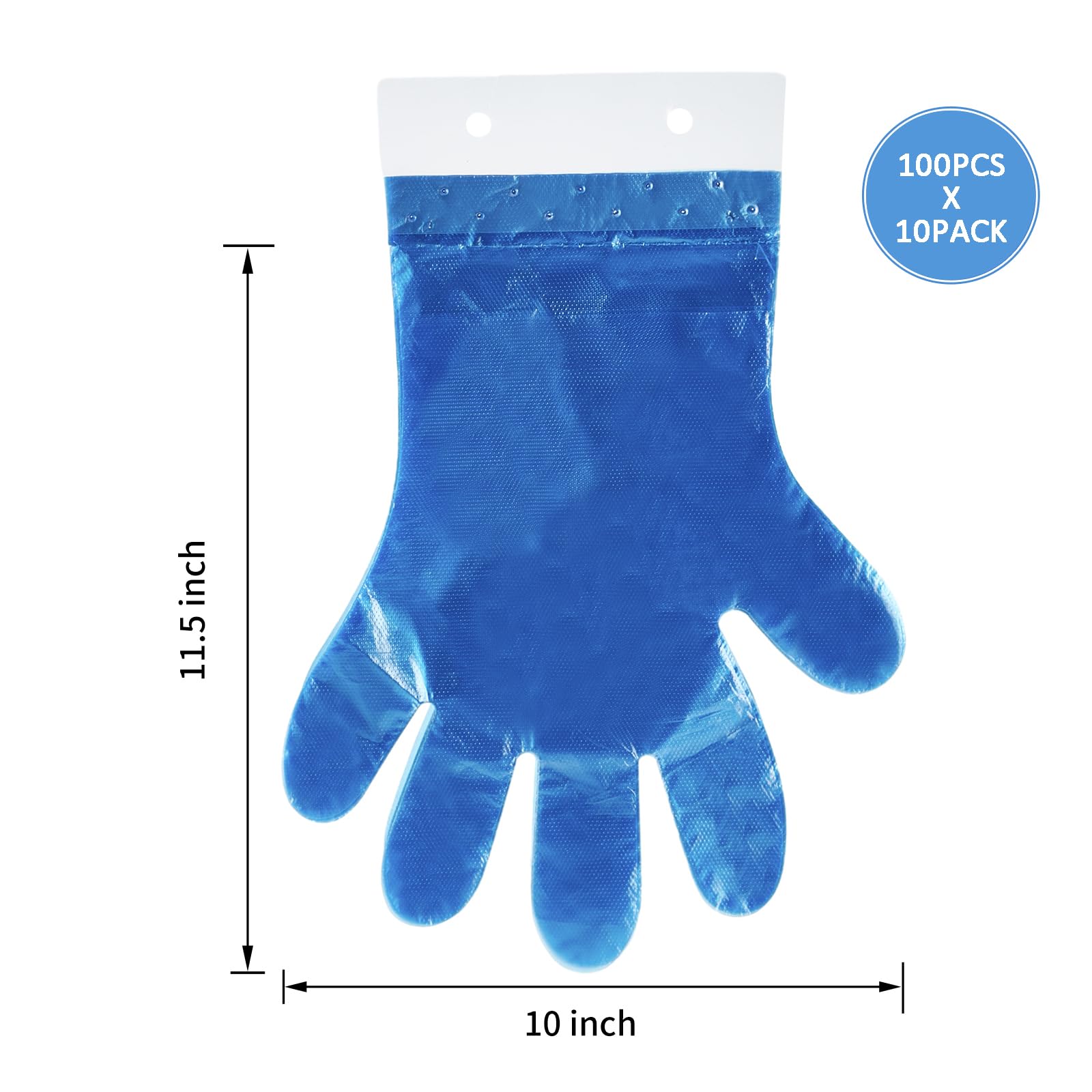 DealbyBox 1000pack Blue Disposable Poly Gloves for Restaurants, Pastry Shops,Deli Shops and Grocery Strores
