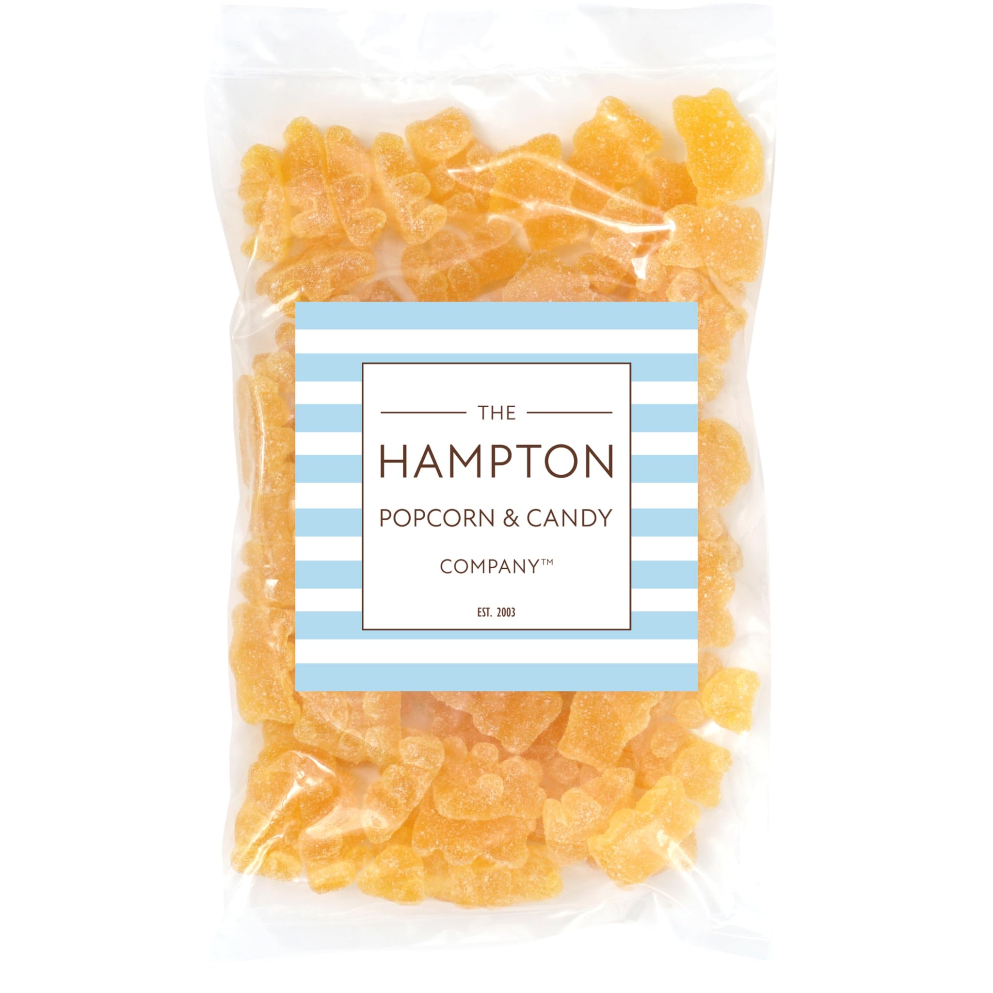 Pina Colada Sour Gummy Bears, 1 Pound Bulk Bag, Orange Gummy Bears, Orange Candy, The Hampton Candy Company