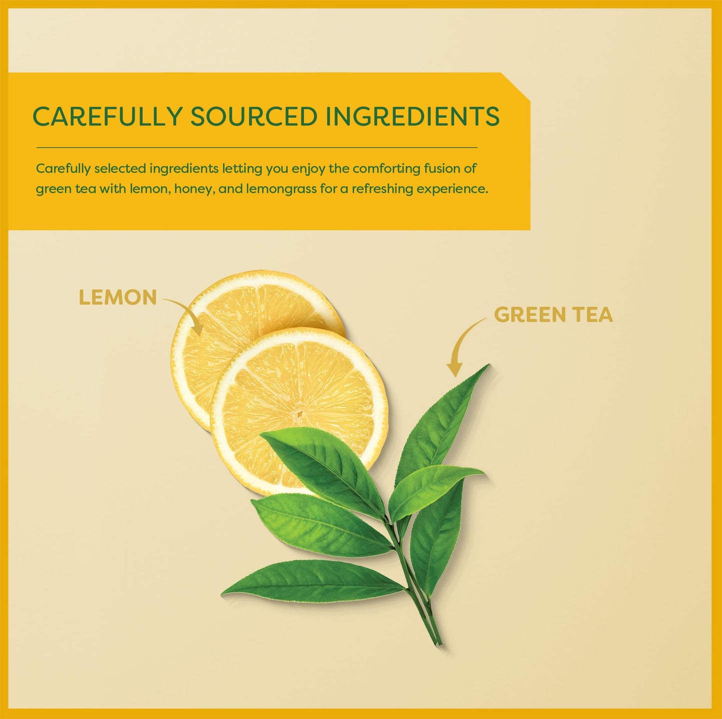 Wissotzky Lemon & Honey Green Tea, 20 Tea Bags | Antioxidant Rich | Soothing Honey Lemon Tea Blend | Green Tea Bags (1)