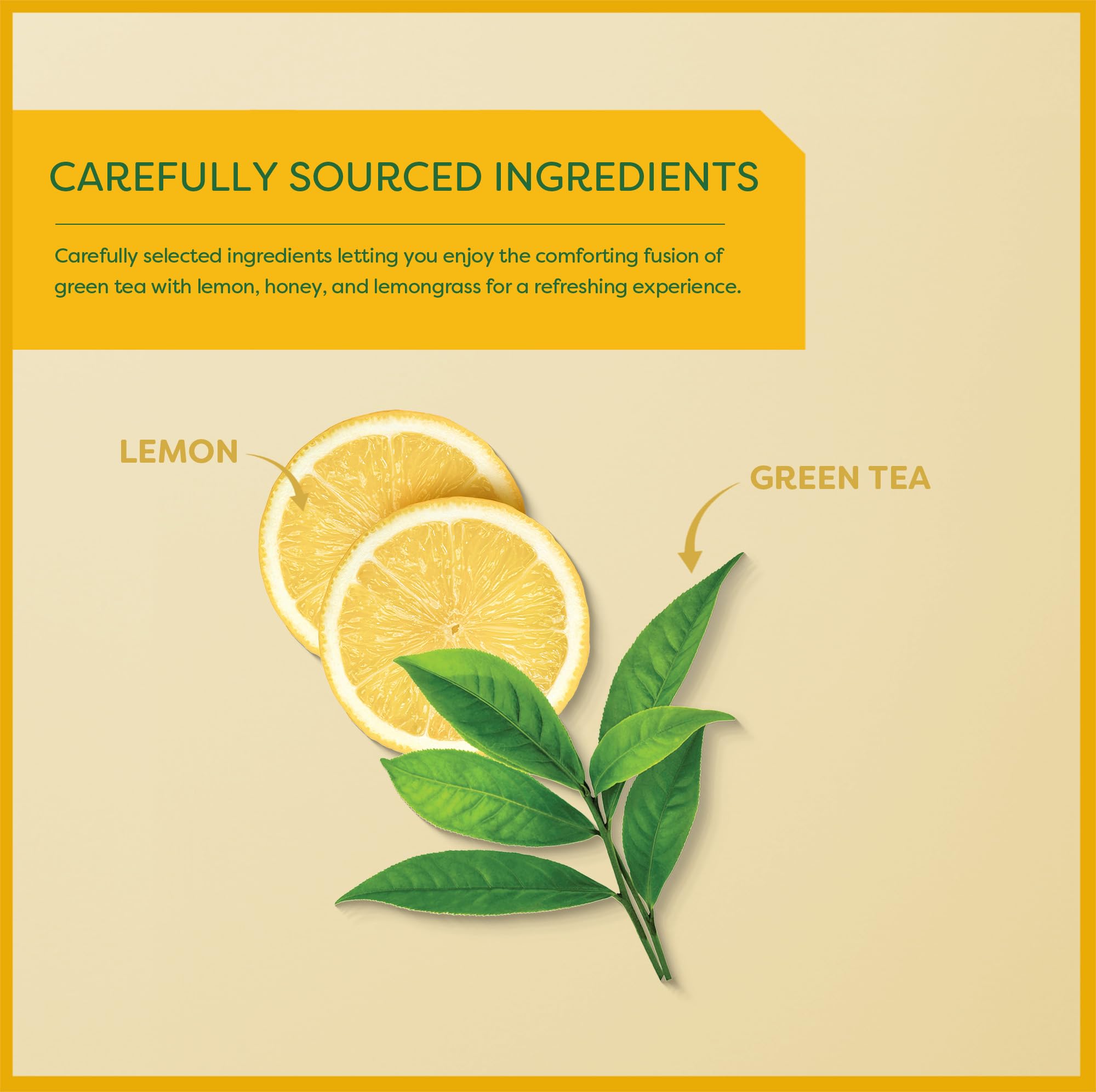 Wissotzky Lemon & Honey Green Tea, 20 Tea Bags | Antioxidant Rich | Soothing Honey Lemon Tea Blend | Green Tea Bags (1)
