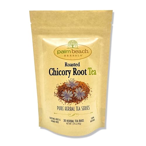 Palm Beach Medicinal Herbs - Roasted Chicory Root Tea - Pure Herbal Tea Series, 30ct