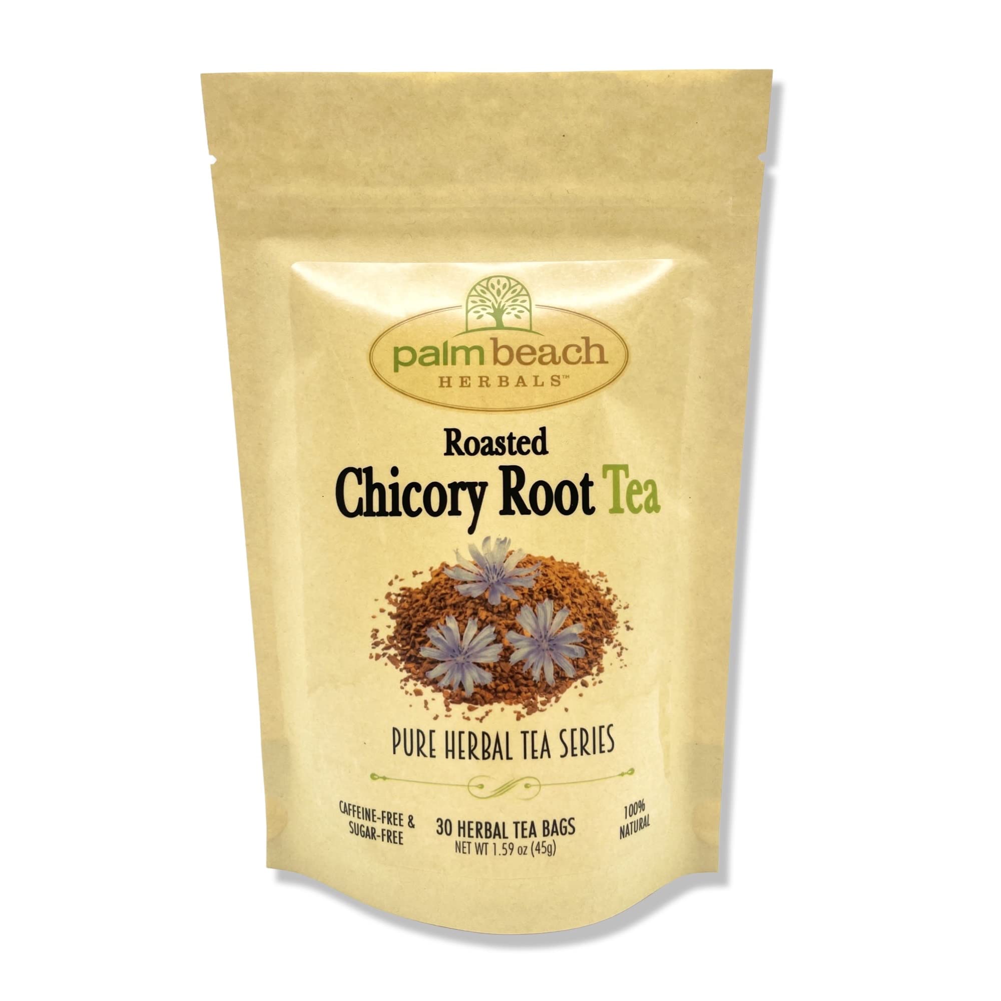 Palm Beach Medicinal Herbs - Roasted Chicory Root Tea - Pure Herbal Tea Series, 30ct