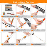 LOMIDA 2-in-1 Window Squeegee Cleaner with 62" Window Cleaning Tool Kit with Extension Pole, Bendable Head for Extra Force, Window Washing Equipment