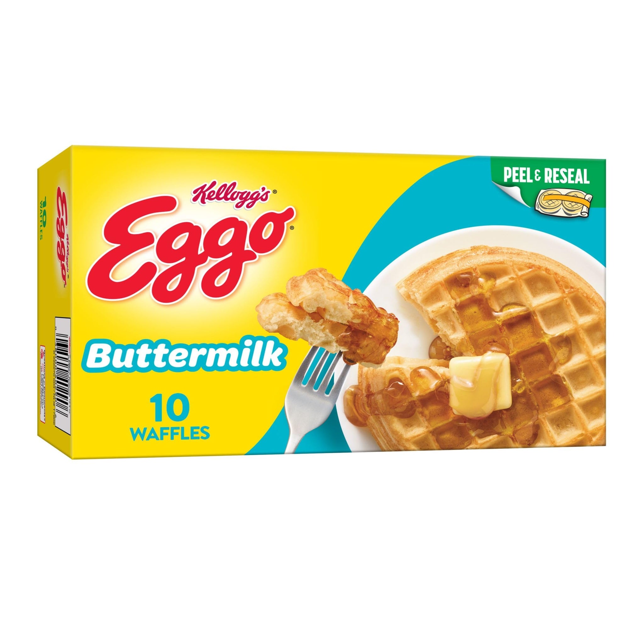 Eggo Frozen Waffles, Frozen Breakfast, Breakfast Food, Buttermilk, 12.3oz Box (10 Waffles)