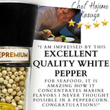 YUPANQUI White Peppercorns Whole Peppercorns for Grinder Refill - Naturally Fermented Organic White Pepper corn with Oceanic Mineral Notes & Complex