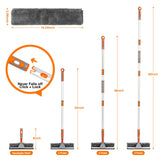 LOMIDA 2-in-1 Window Squeegee Cleaner with 62" Window Cleaning Tool Kit with Extension Pole, Bendable Head for Extra Force, Window Washing Equipment