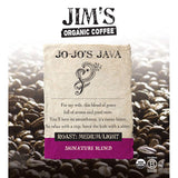 Jim’s Organic Coffee - Jo-Jo’s Java Blend - Medium/Light Roast, Whole Bean, 12 oz Bag