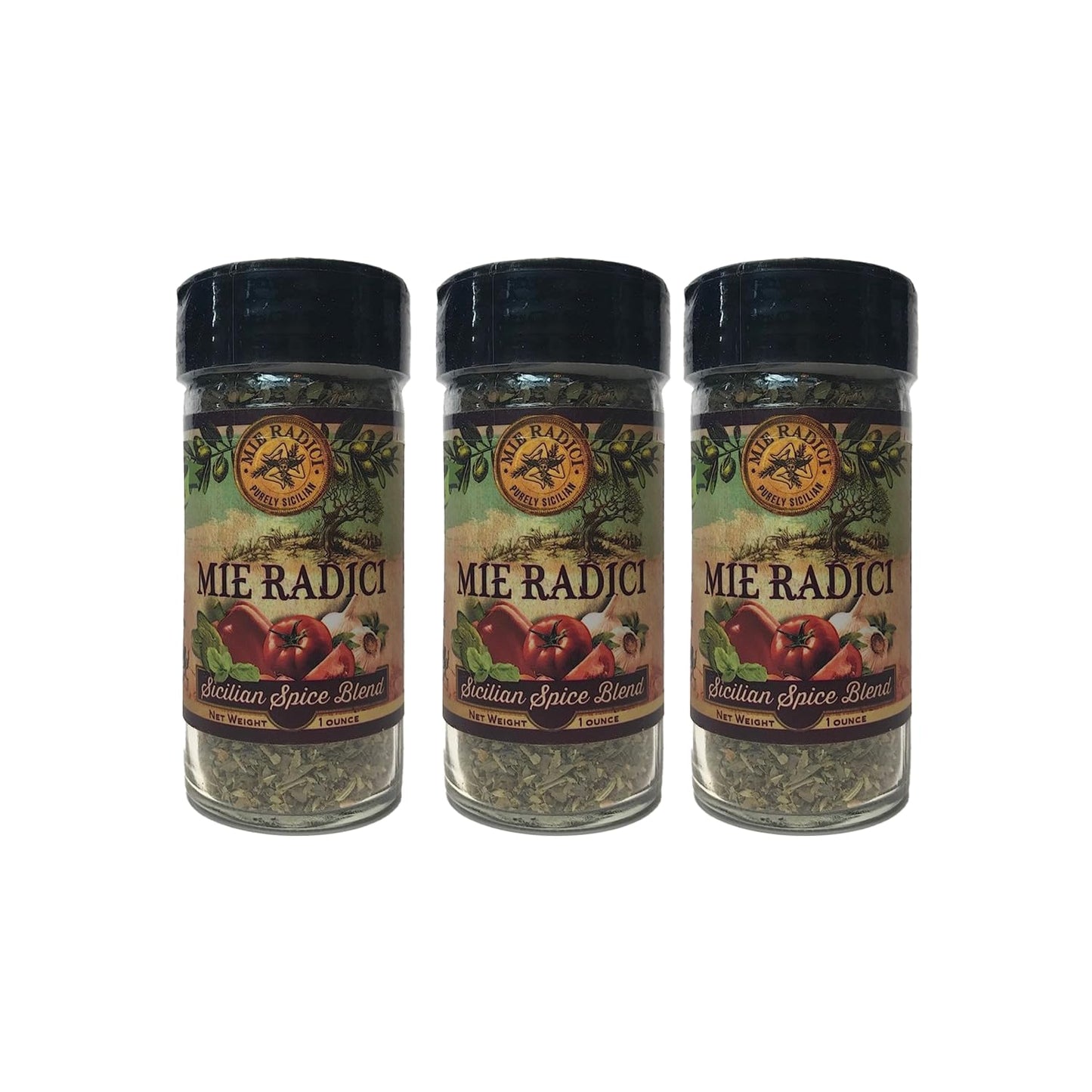 Mie Radici Sicilian Spice - Fresh Dried Herbs, Traditional Flavors - Dipping with EVOO, Grill, Saute, Roast or Simmer | Jar with Shaker top - Pack