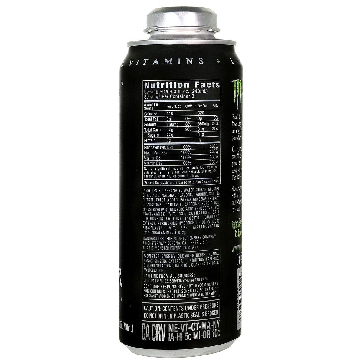 Monster Energy 24 ounce cans with Resealable Lids (Mega Monster, 12 Cans)