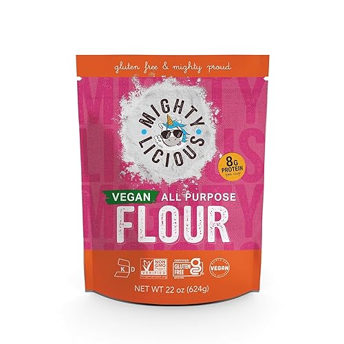 MIGHTYLICIOUS Gluten-Free, Plant-Based All-Purpose Flour, Superfine Rice Flour, Plant-Based, Non-GMO, Allergen-Friendly Baking Flour, Ideal for Cakes
