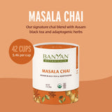 Banyan Botanicals Masala Chai - Organic Tea with Assam Black Tea, L-Theanine & Adaptogenic Herbs - Vegan, Loose Leaf, Fair Trade - 3 oz, 42 Servings